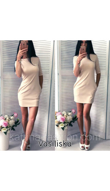 Сукня жіноча туніка довжина 85 см з кишенями красива та модна 42 44 46 48 50 Р