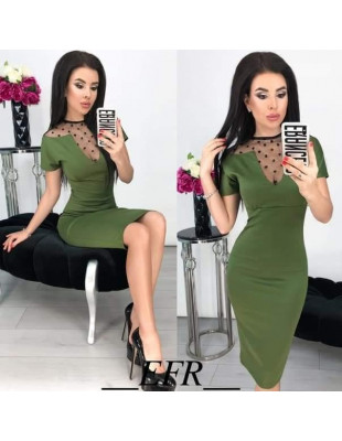 Сукня футляр довжина 1 метр сіточка горох декольте купити 42 44 46 48 50 Р