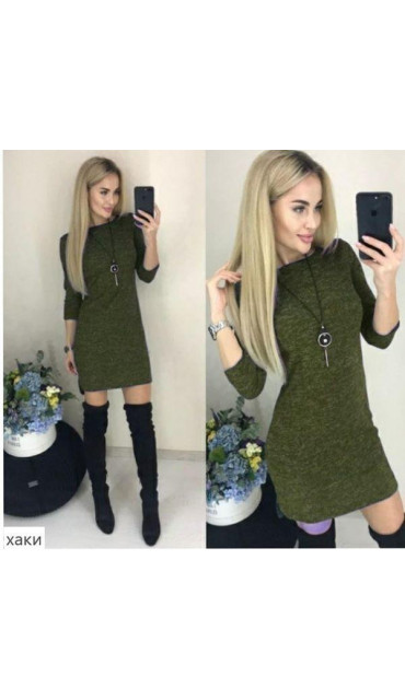 Платье трапеция ангора софт разрезы Лейла  42 44 46 48 50 Р