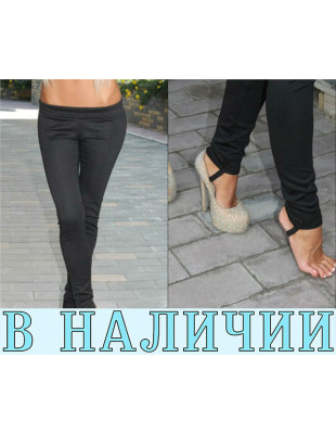 Жіночі лосини (легінси) зі штрипками, чорні