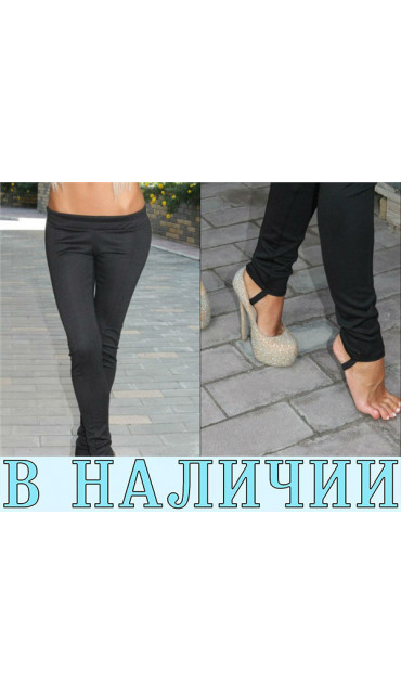 Жіночі лосини (легінси) зі штрипками, чорні