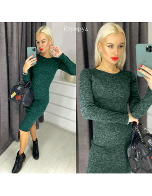Сукня жіноча тепла футляр з довгим рукавом ангора софт 42 44 46 48 50 р