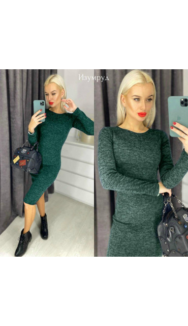 Сукня жіноча тепла футляр з довгим рукавом ангора софт
