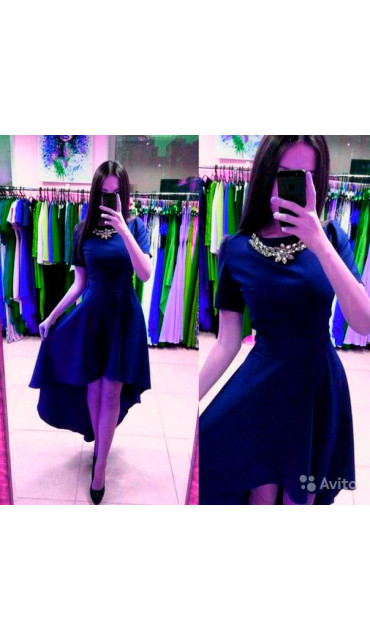 Платье женское нарядное асимметричное вечернее с шлейфом