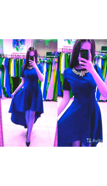 Платье женское нарядное асимметричное вечернее с шлейфом
