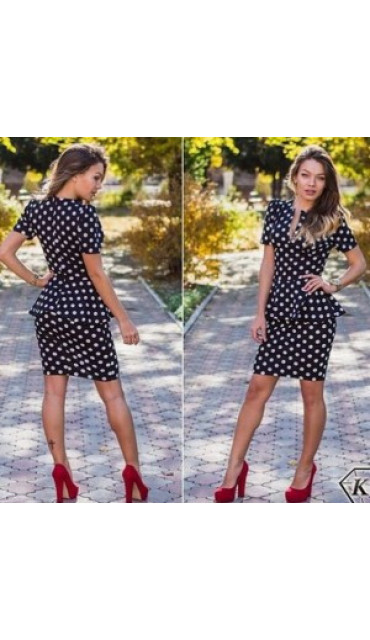 Сукня з баскою довжина 90см 42 44 46 48 50 Р